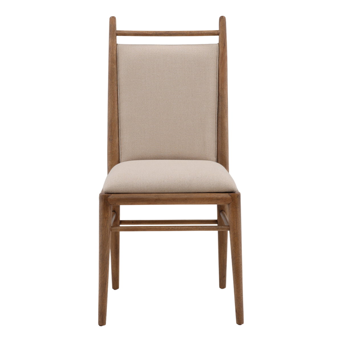 Reuben Dining Chair Set of 2 Beige, by Dovetail, 19" width x 40.25" height x 24.75" depth View 2
