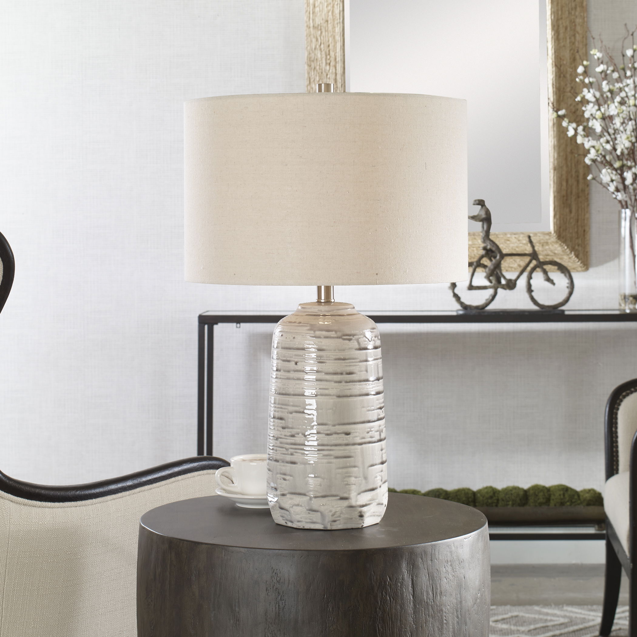 Cyclone Ivory Table Lamp large image 