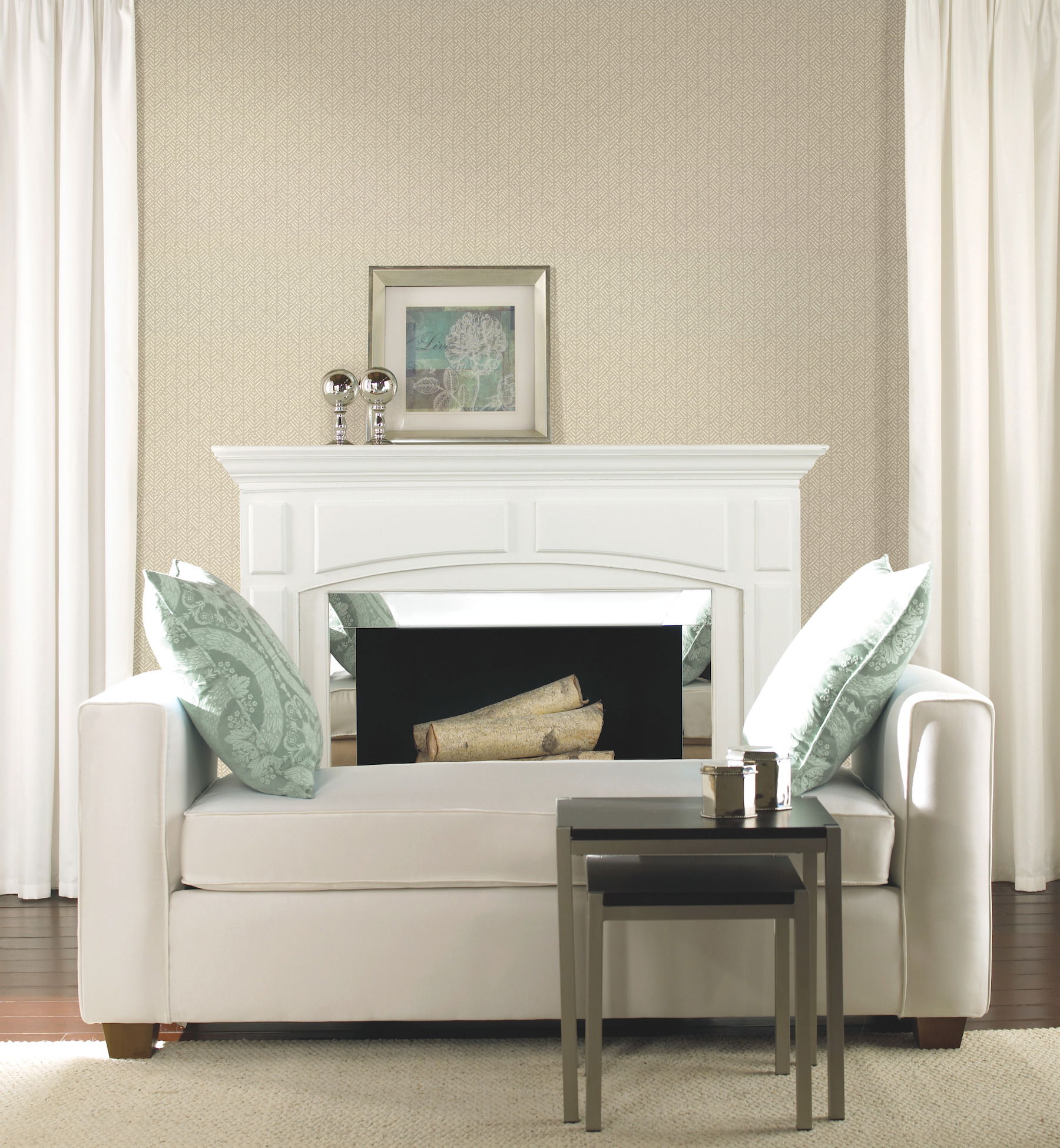 Woven Texture Tan Wallpaper, by York Wall, 27' length x 2'3" width x 0.02" depth View 3