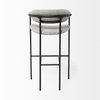 Parker Low Back 30.25in Seat Bar Stool | Gray Fabric with Black Metal, Counter & Bar Stool by Mercana, 19" length x 19.75" width x 40" height thumbnail 6