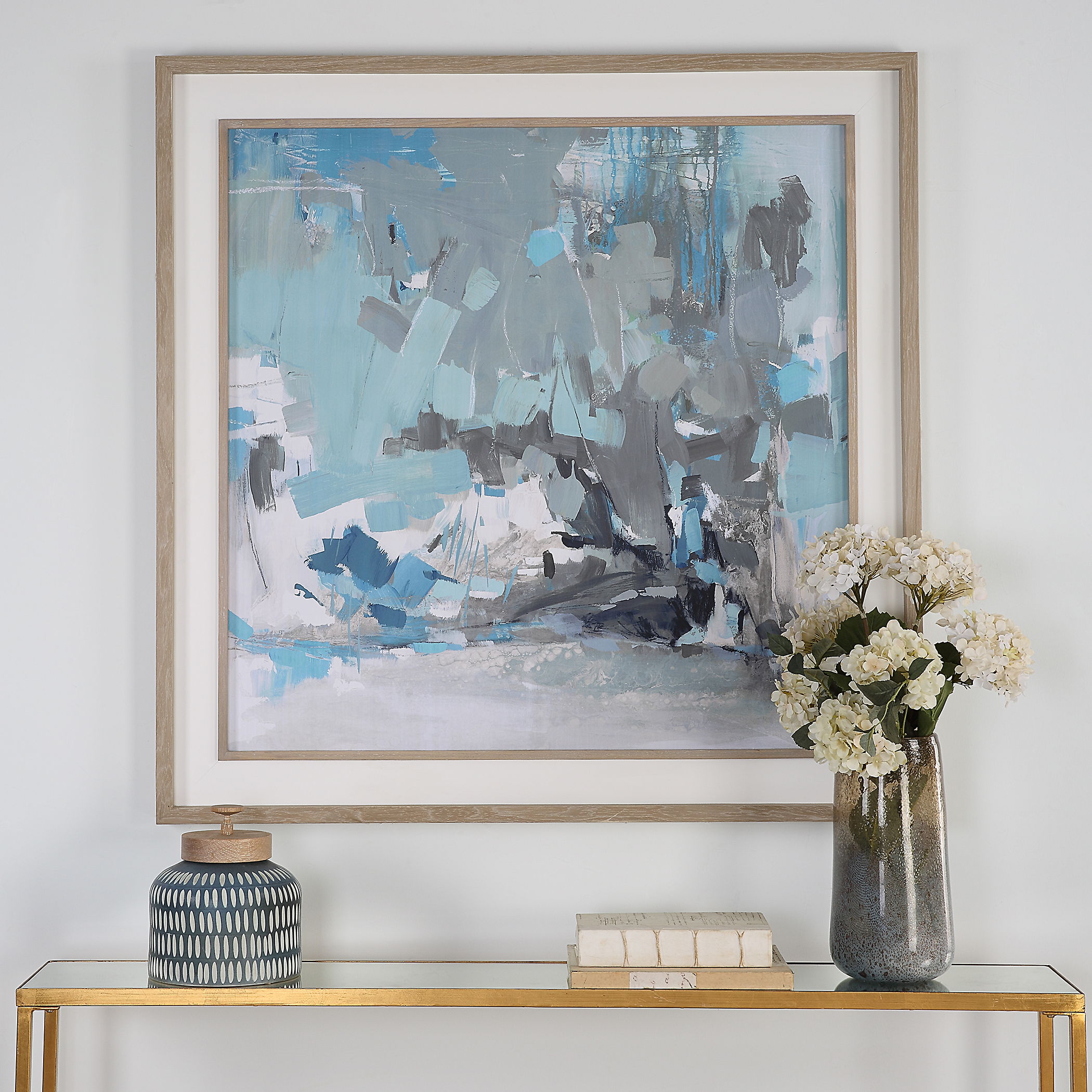 Misty Moonlight Abstract Framed Print large image 