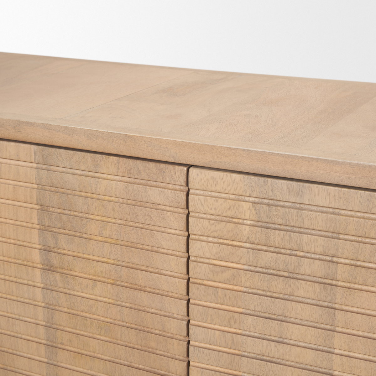 Sorina Reverse Fluted Light Brown Wood Sideboard, Sideboards & Buffet by Mercana, 72" length x 16" width x 30" height View 10