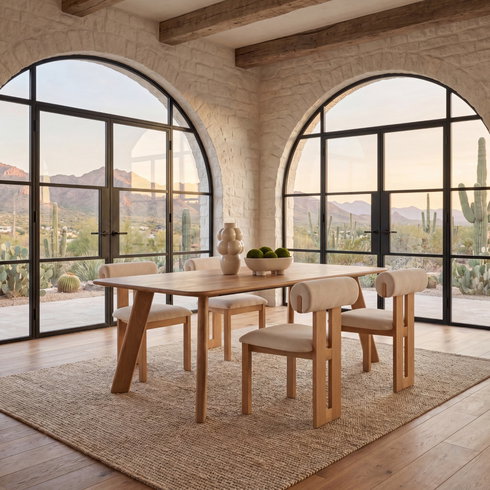 Welborn 72"L x 40"W Rectangular Dining Table | Modern | Light Brown Wood | Seats 6
