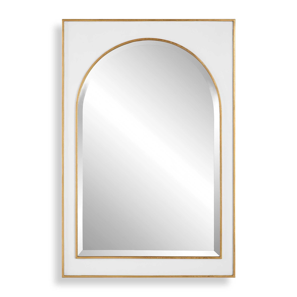 Crisanta Gloss White Arch Mirror, by Uttermost, 25" width x 37.5" height x 2" depth View 1