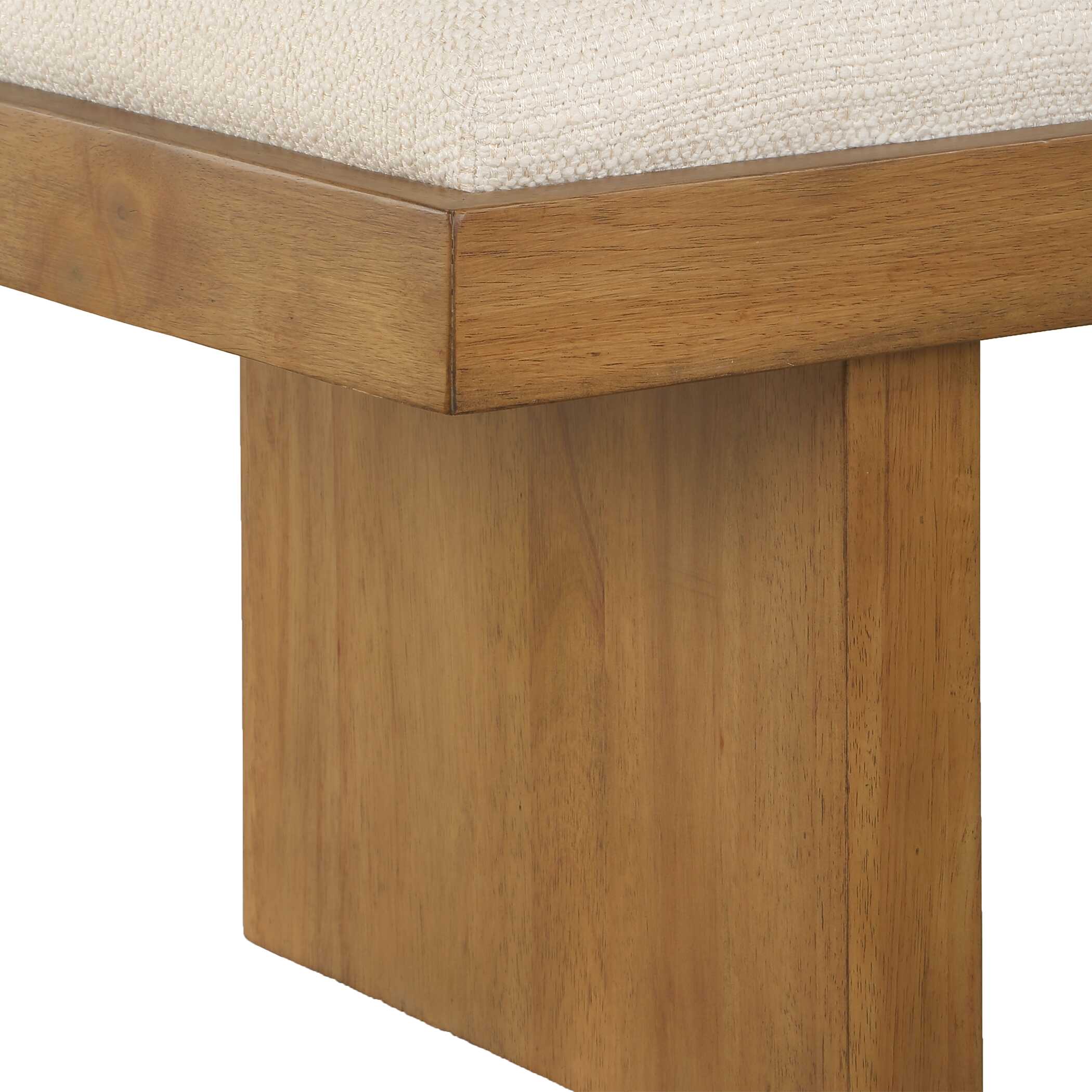 Haden White Upholstery Bench, Furniture by Uttermost, 60" width x 18" height x 20.25" depth View 7