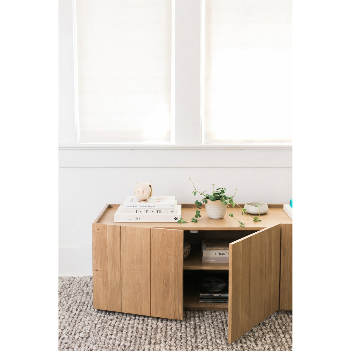 Plank Media Cabinet Natural, Media Console by Moe's Home, 72" width x 18" height x 19" depth View 8