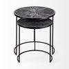 Chakra 19.7' Set of Two Round Dark Wood Top Black Frame Accent Tables, Side & End Table by Mercana, 19.69" length x 19.69" width x 19.69" height thumbnail 3