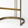 Hollyfield 20.5L x 19.75W x 32.75H Brown Leather Seat Gold Metal Base Bar Stool thumbnail 7