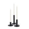 Noir Matte Black Metal Candle Holders (Set of 3), Candles & Candle Holder by Mercana, 3.94" length x 3.94" width x 7.08" height thumbnail 1