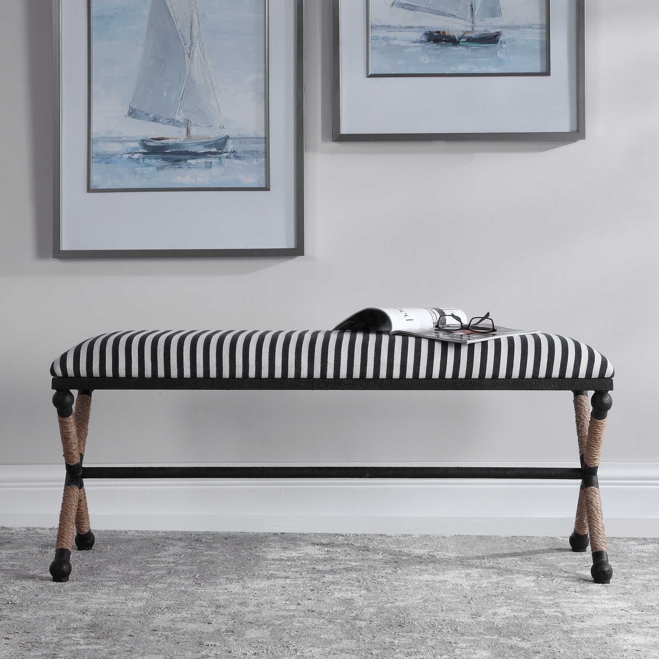 Braddock Striped Bench large image 