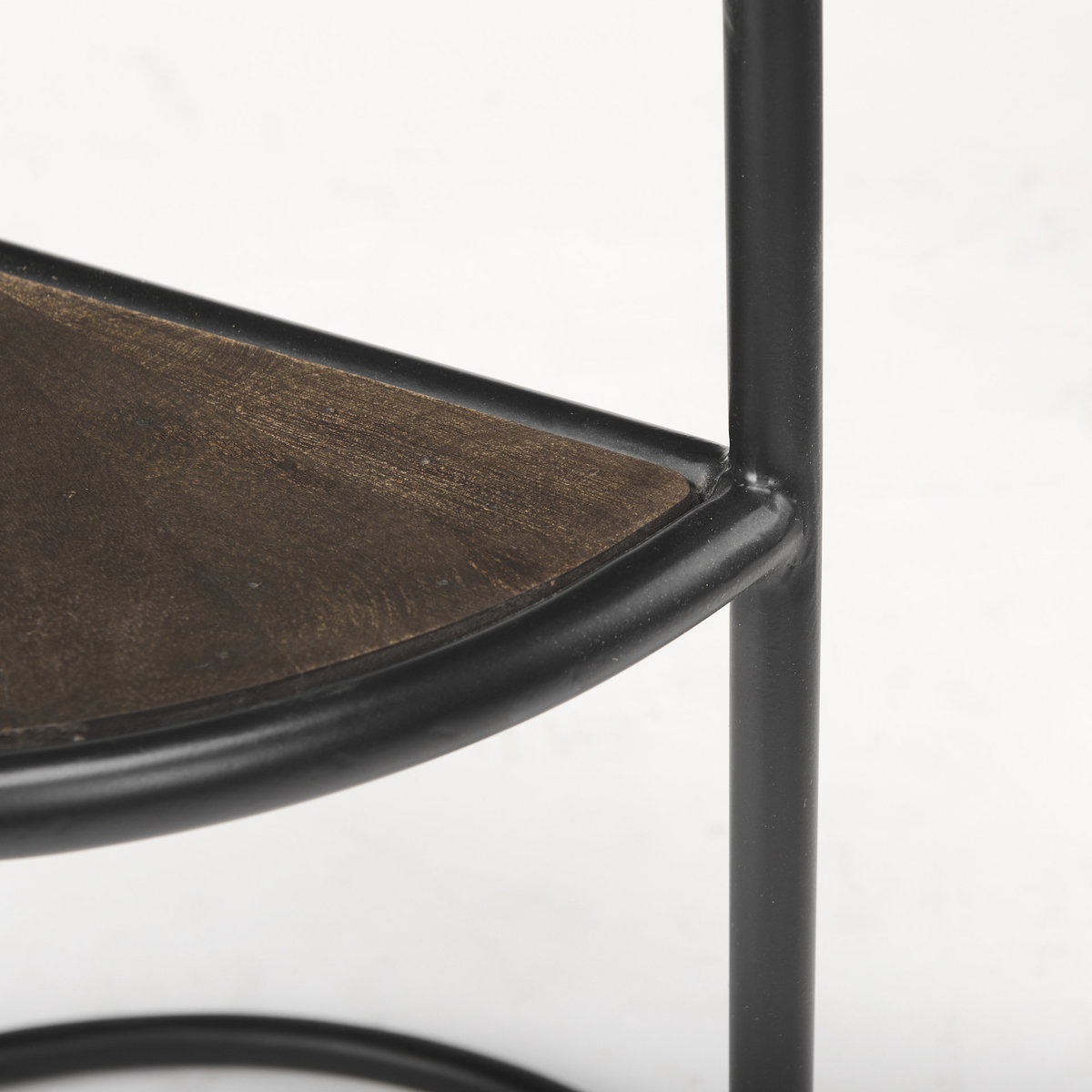 Arlo 20.5L x 20.5W x 24.4H Brown Wood with Black Metal End Table, Side & End Table by Mercana, 18.75" length x 18.75" width x 24.41" height View 8