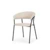 Carolyn Dining Chair with Oatmeal Fabric & Matte Black Metal, by Mercana, 20.5" length x 23.75" width x 31" height thumbnail 1