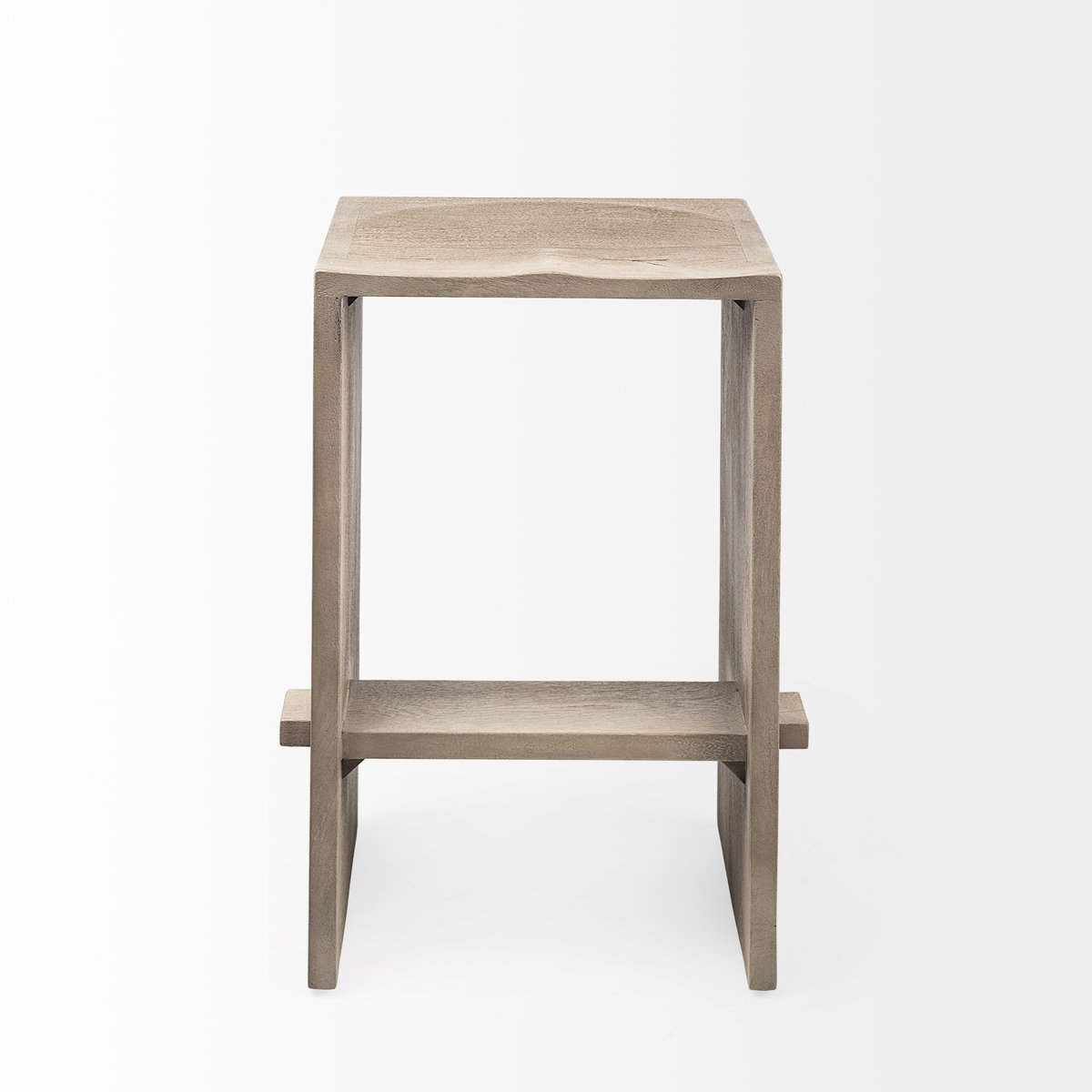 Aida 26' Seat Height Light Gray Wood Counter Stool, Counter & Bar Stool by Mercana, 18.5" length x 14" width x 26" height View 6