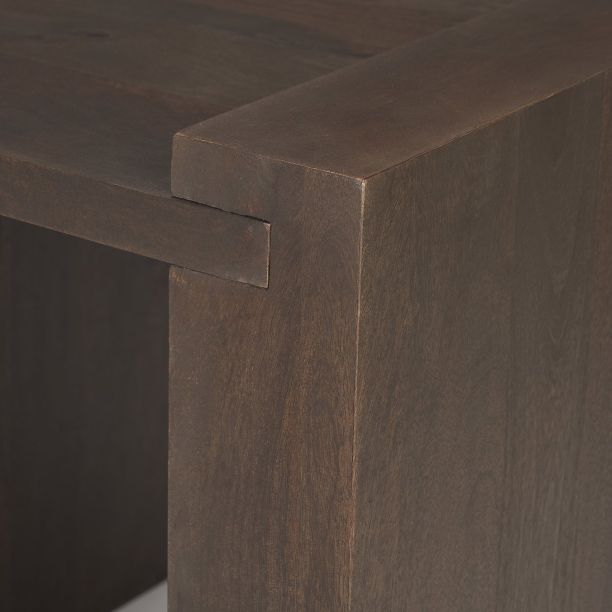 Wesson Dark Brown Wood Accent Table, Side & End Table by Mercana, 23" length x 22" width x 22" height View 8