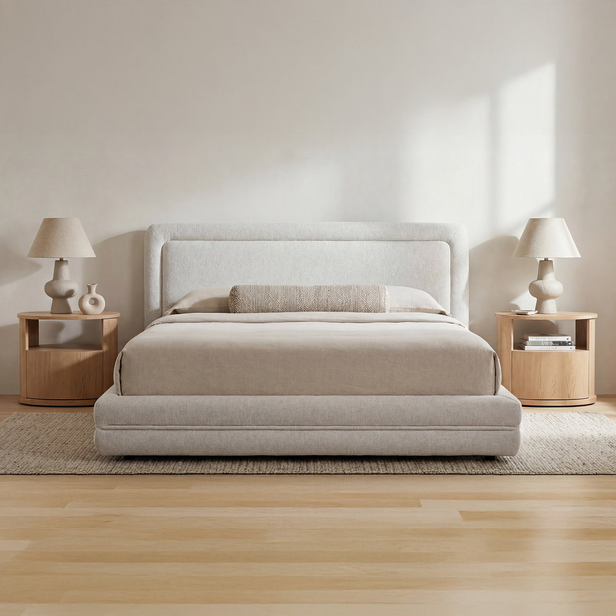 Tory Queen Bed Pebble, by Moe's Home, 76.75" width x 46.75" height x 95" depth View 8