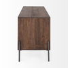 Glenn IV Dark Brown Wood with Black Iron Frame Media Console with Storage, TV Stand for TV up to 71' thumbnail 5