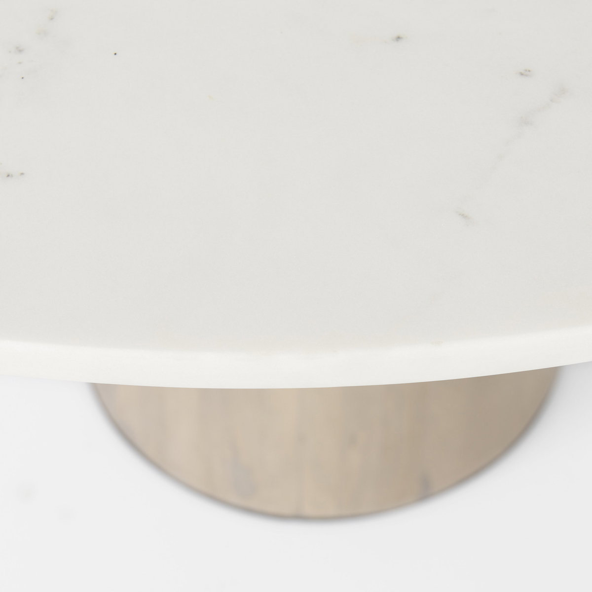 Maxwell 48' Round Pedestal Dining Table | White Marble & Light Brown Wood | Seats 4, by Mercana, 48" length x 48" width x 30" height View 7