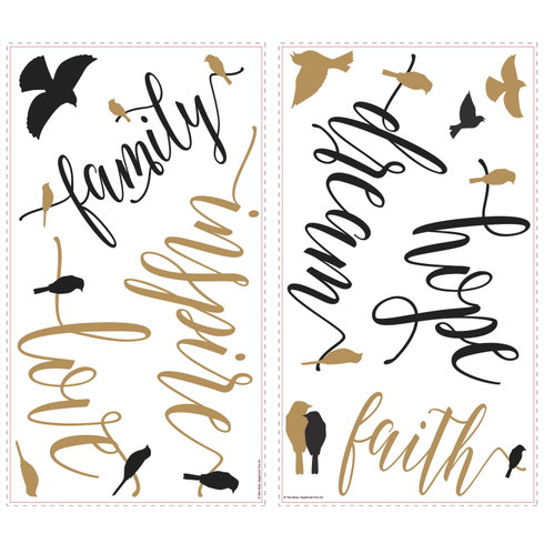 Inspirational Words With Birds Wall Decals