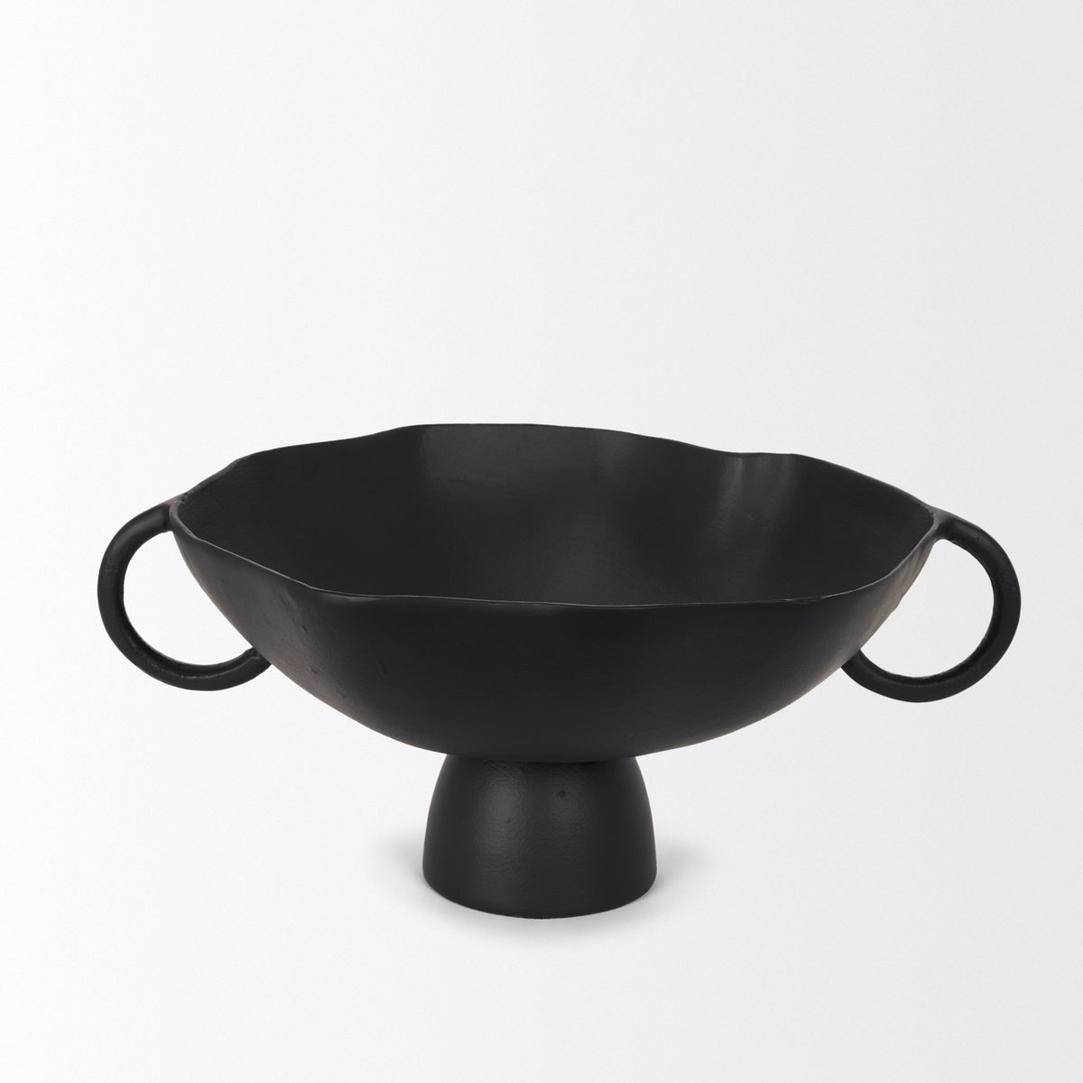 Radka Large Matte Black Metal Decorative Bowl, by Mercana, 19.69" length x 15.75" width x 8.25" height View 6