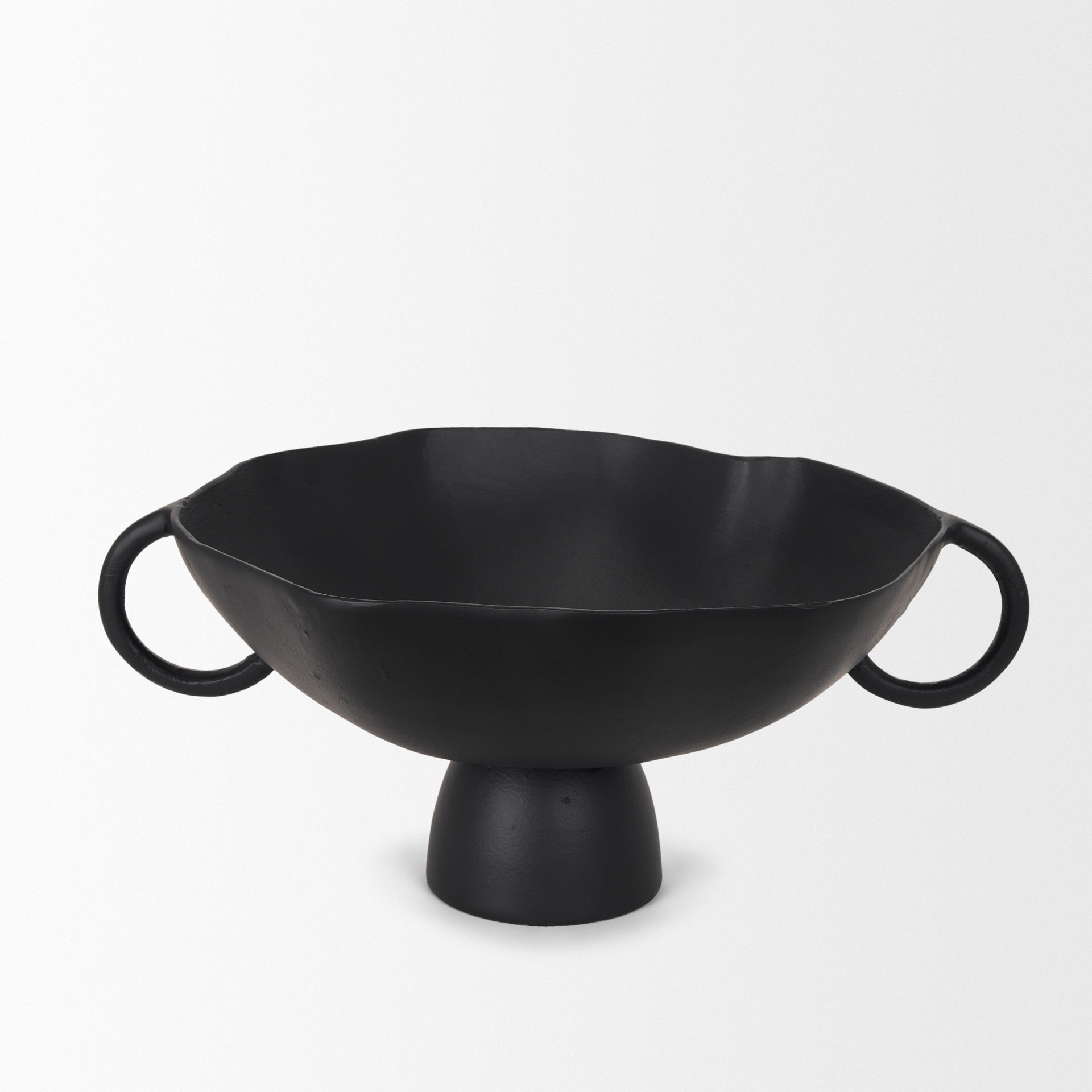 Radka Large Matte Black Metal Decorative Bowl large image 