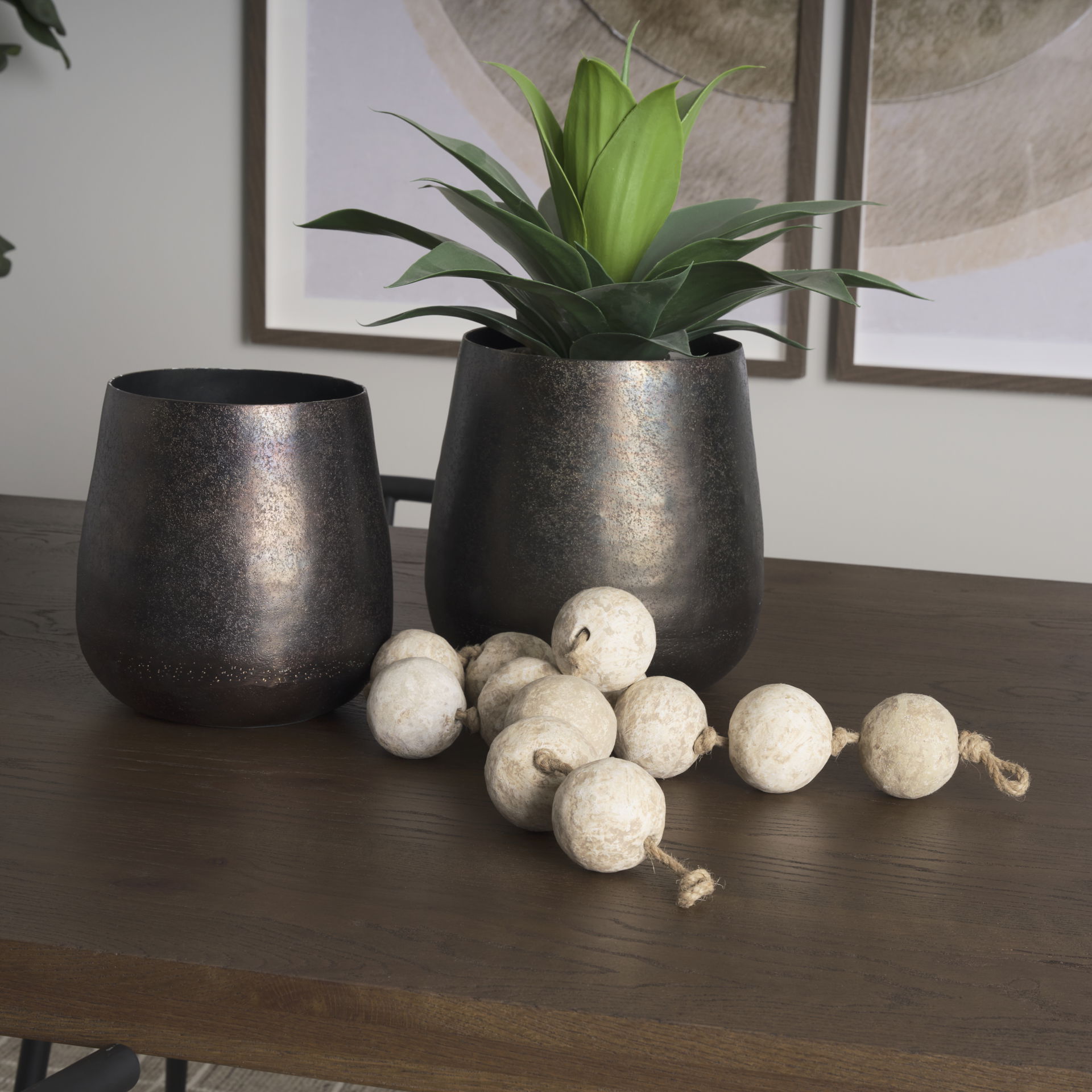 Quade Small Gold Metal Planter, Vase by Mercana, 8.5" length x 8.5" width x 8.5" height View 5