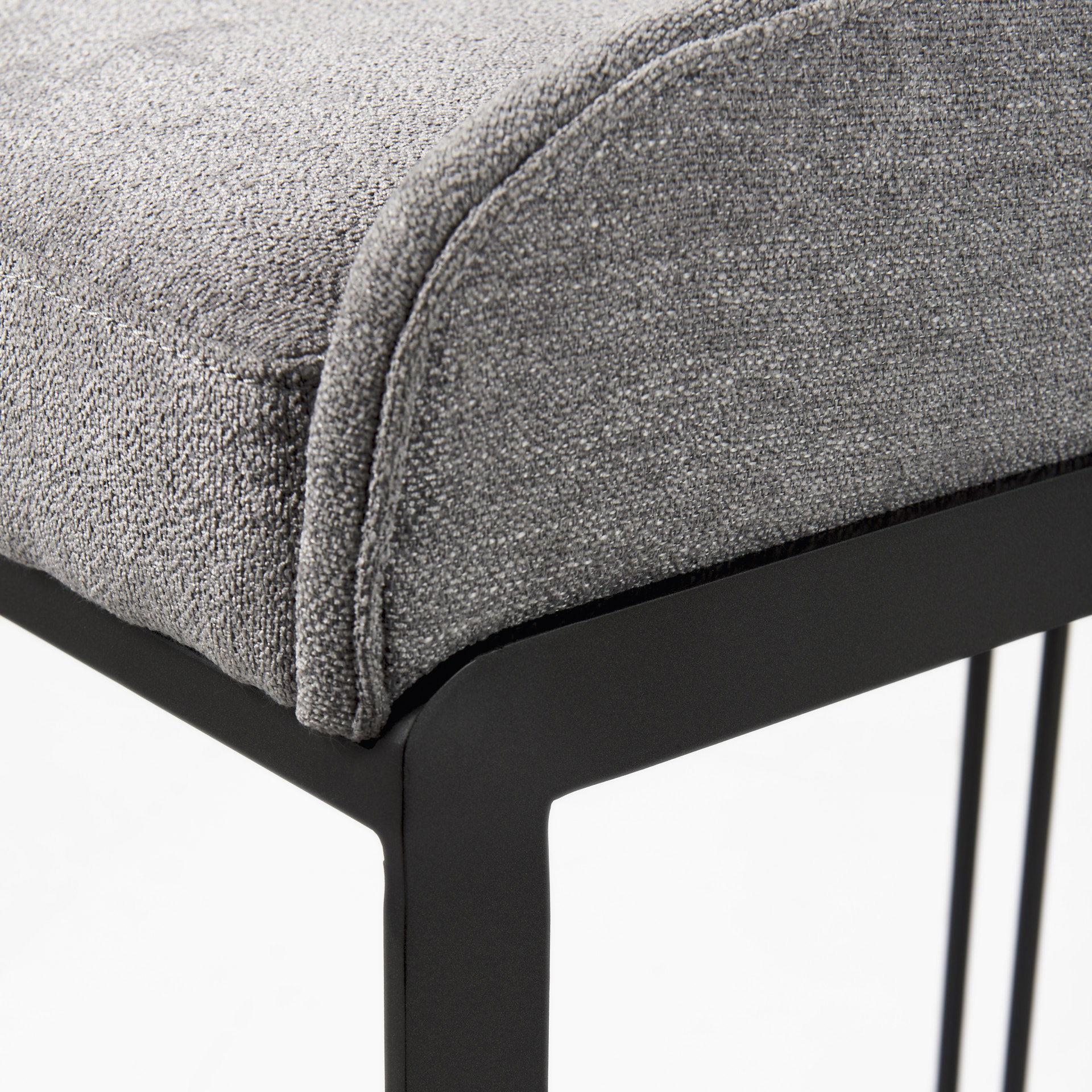 Hollyfield 20.5 x 19.7 x 28.7 Gray Fabric Seat with Gray Metal Base Counter Stool large image 