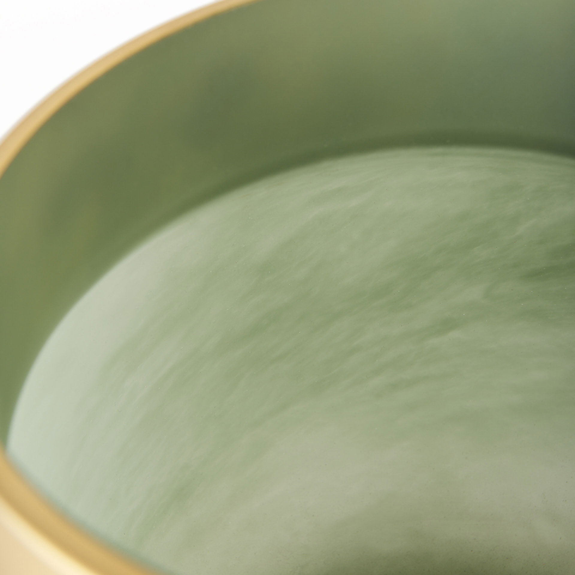 Minty   Green Glass Vase with Matte Gold Metal Neck Cuff large image 