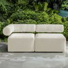 Bolster Back White Armless Outdoor Sofa, Furniture by Uttermost, 36" width x 29.25" height x 36" depth thumbnail 5