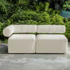 Bolster Back White Armless Outdoor Sofa, by Uttermost, 3' width x 2'5.25" height x 3' depth thumbnail 5