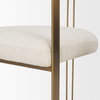 Hollyfield Curved Back Dining Arm Chair | Cream Fabric with Gold Iron, Dining Chair by Mercana, 20.5" length x 21.3" width x 29.5" height thumbnail 10