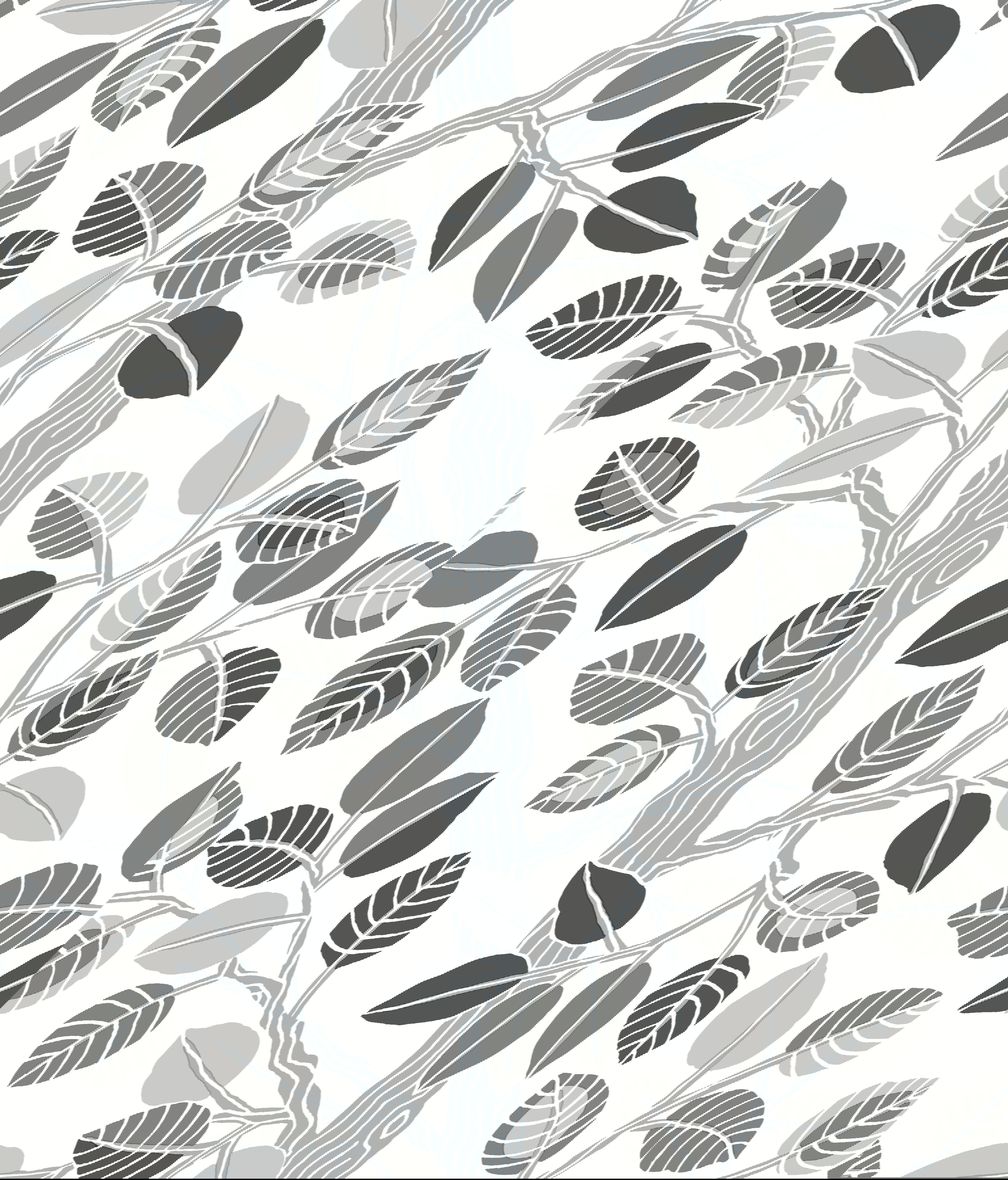 Forest Leaves Neutral Peel & Stick Wallpaper large image 