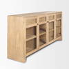 Suri Light Brown Wood with Glass Doors Sideboard, Sideboards & Buffet by Mercana, 80" length x 18" width x 36" height thumbnail 8