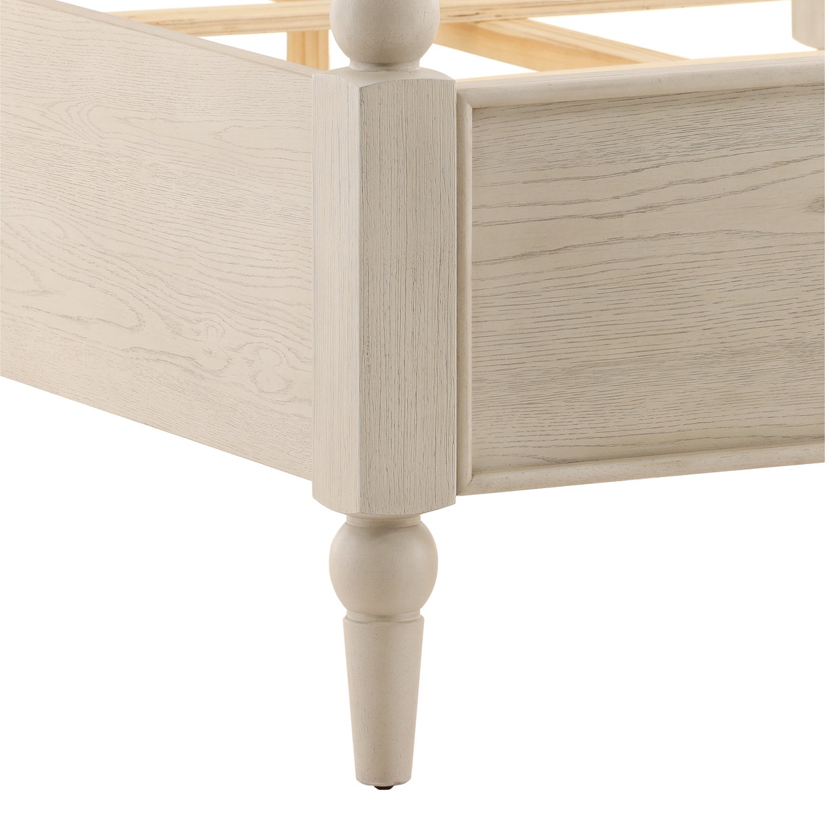 Marcellina Bed King Whitewash, by Dovetail, 81.7" width x 90" height x 87.3" depth View 6