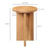 Grace Accent Table Natural Oak, Side & End Table by Moe's Home, 14" width x 20" height x 14" depth thumbnail 11