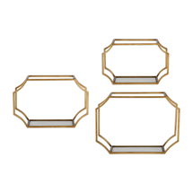 Online Designer Bedroom Lindee Gold Wall Shelves S/3