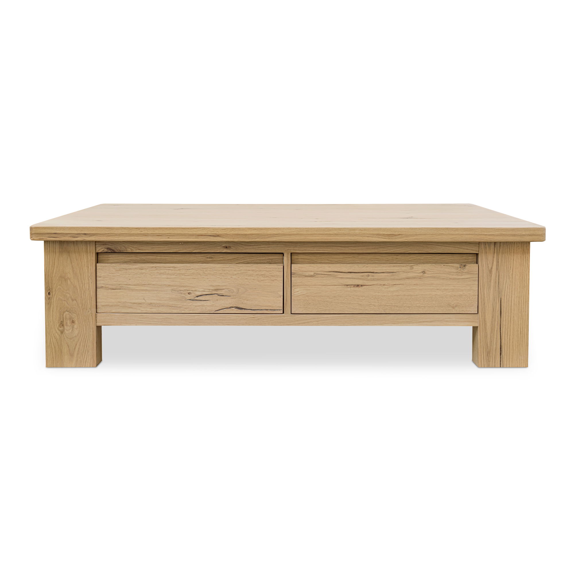 Graham Storage Coffee Table Rustic Oak, by Moe's Home, 60" width x 17" height x 35" depth View 1