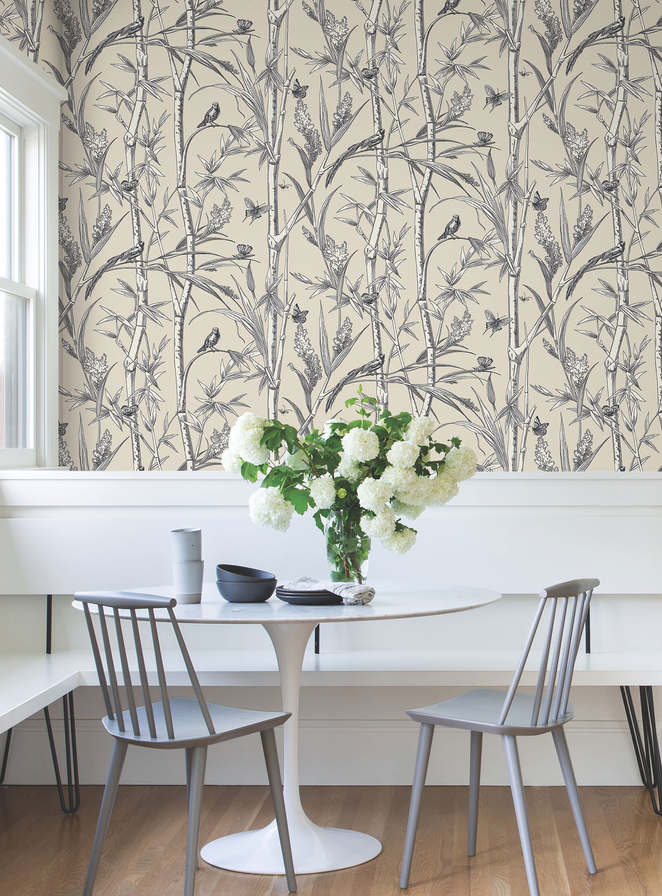Bambou Toile Beige Wallpaper large image 