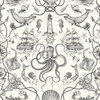 Deep Sea Toile Black Peel & Stick Wallpaper, by York Wall, 16'6" length x 1'8.5" width x 0.02" depth thumbnail