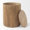 Terra 18L x 18W x 22H Light Brown Wood Fluted Round Side Table thumbnail 4