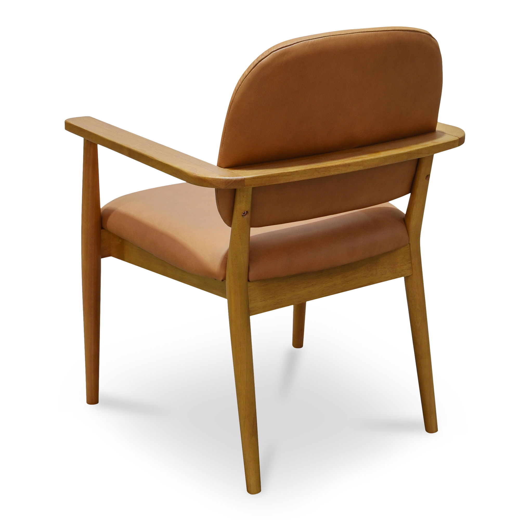 Norrie Dining Chair Brown Leather, by Moe's Home, 24.41" width x 33.46" height x 24.41" depth View 2