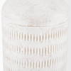 Tisha Large White with Terracotta Distressing Metal Vase, by Mercana, 5.91" length x 5.91" width x 14.17" height thumbnail 8