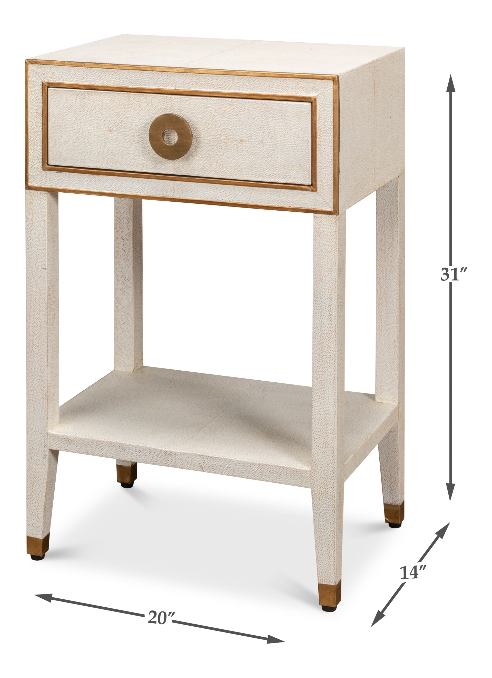 Gabriella Shagreen Nightstand,Osprey Wht large image 