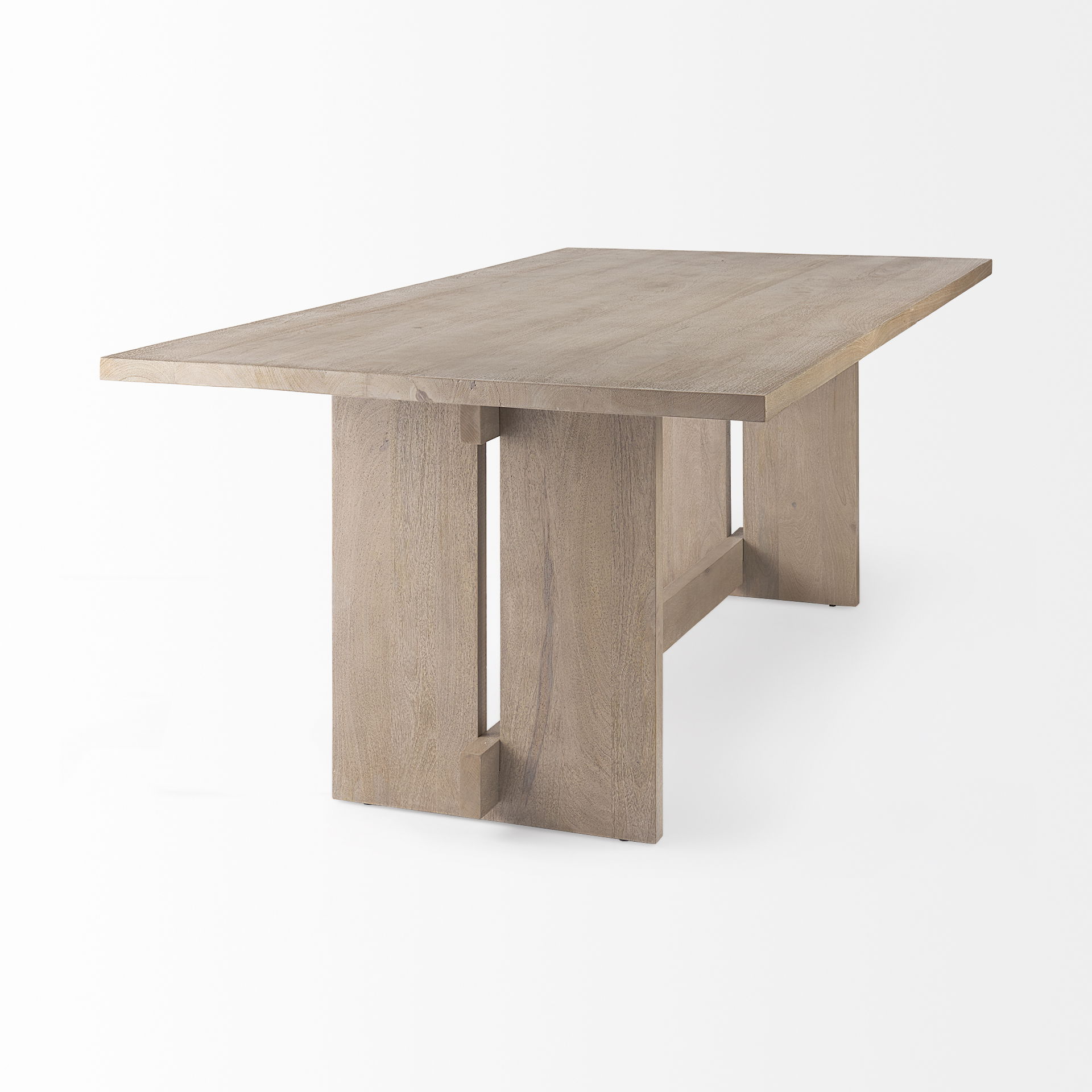 Aida 84L Light Gray Wood Dining Table large image 