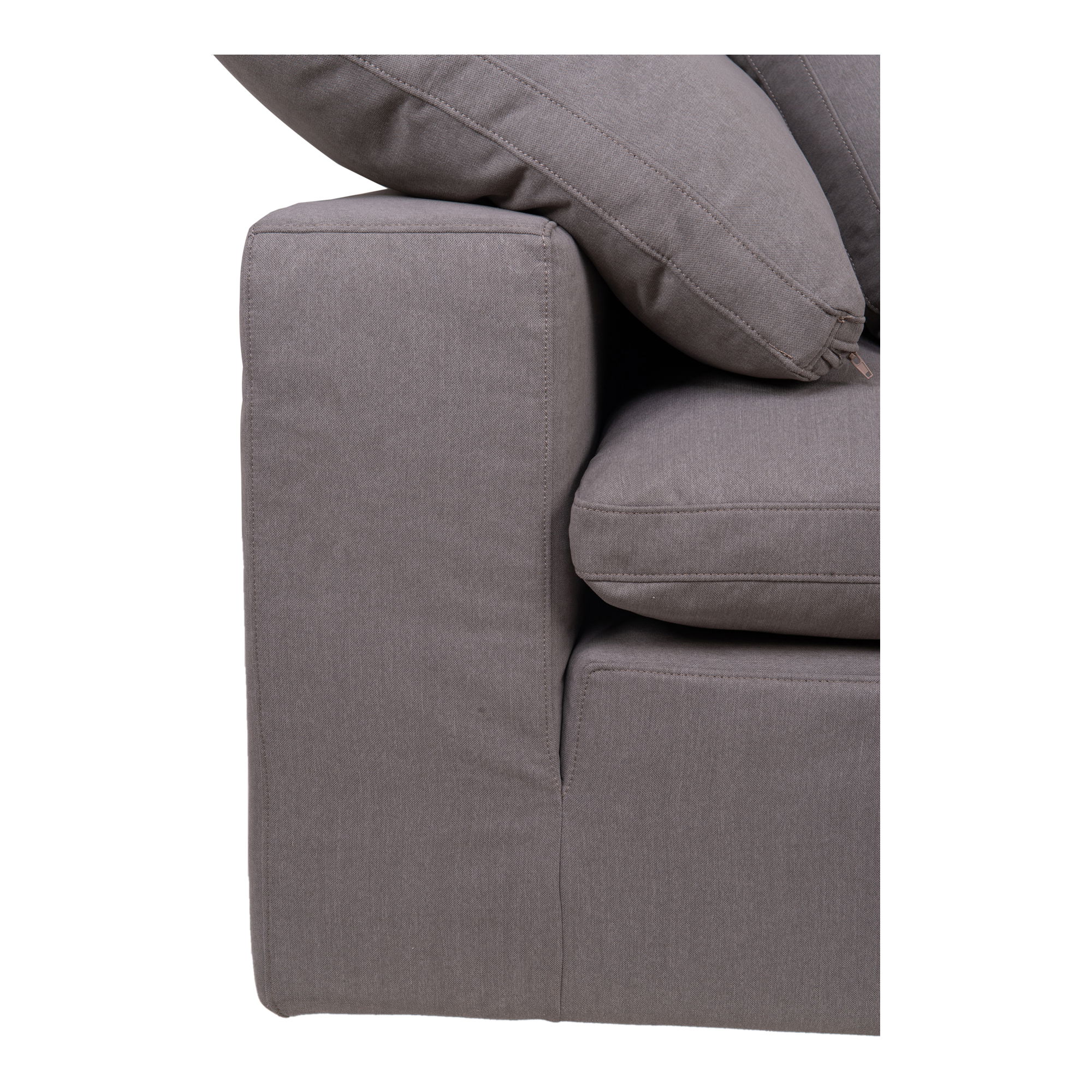 Clay Corner Chair Light Grey, Sectional Sofa by Moe's Home, 44.5" width x 32.5" height x 44.5" depth View 6
