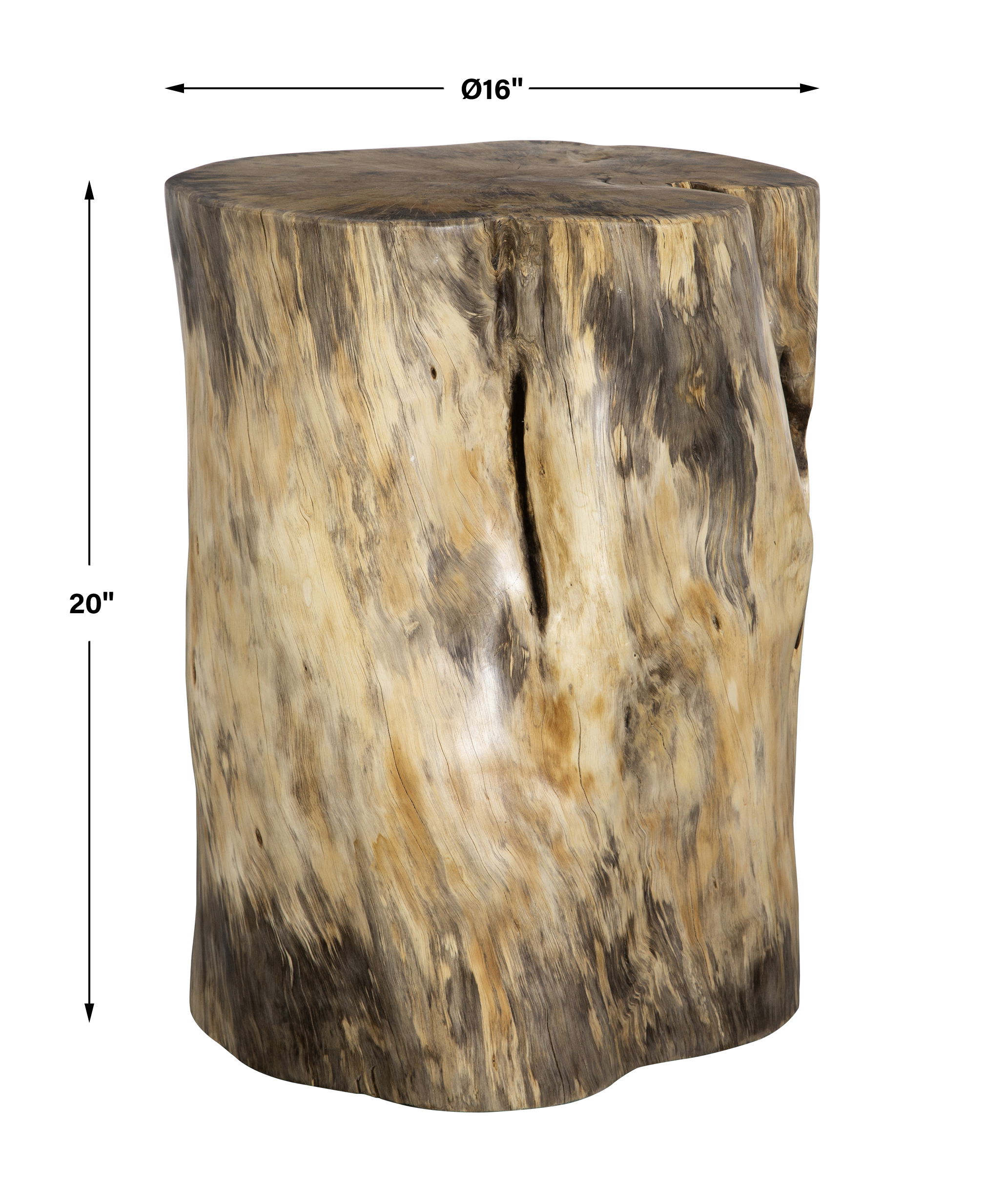Habitat Natural Accent Stool, Furniture by Uttermost, 16" width x 20" height x 16" depth View 3