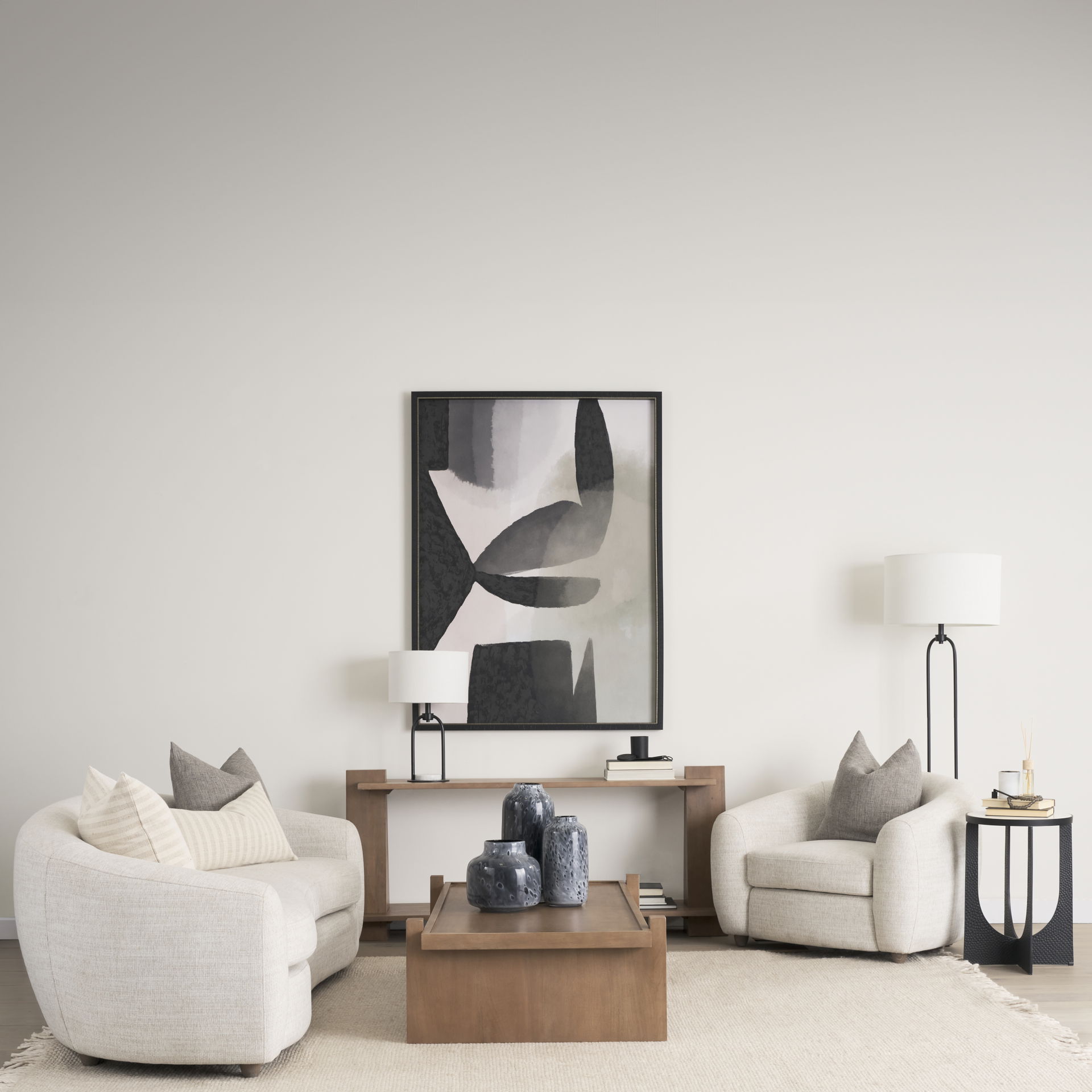 Sarah  Arched Black Metal with Marble Cube and White Shade Table Lamp, by Mercana, 15" length x 10" width x 22.2" height View 2