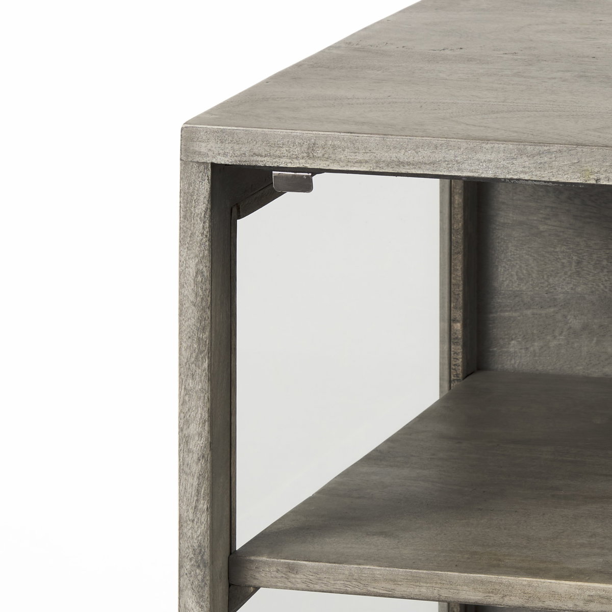 Arelius 20L x 18W x 26H Gray Wood with Black Metal Frame End/Side Table, Side & End Table by Mercana, 20" length x 18.75" width x 26" height View 10
