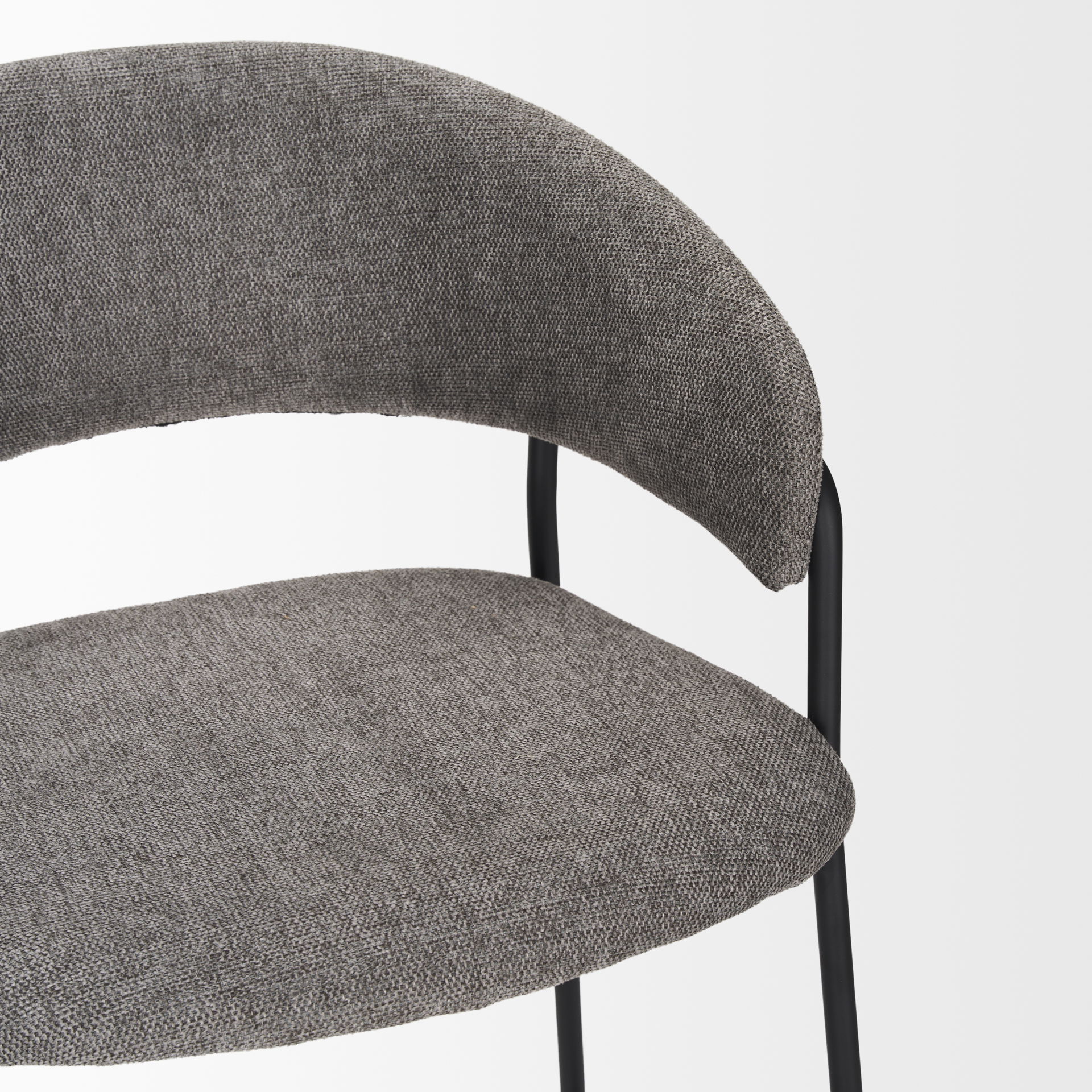 Carolyn Counter Stool with Gray Fabric & Matte Black Metal, Counter & Bar Stool by Mercana, 19.3" length x 20.4" width x 35.75" height View 10