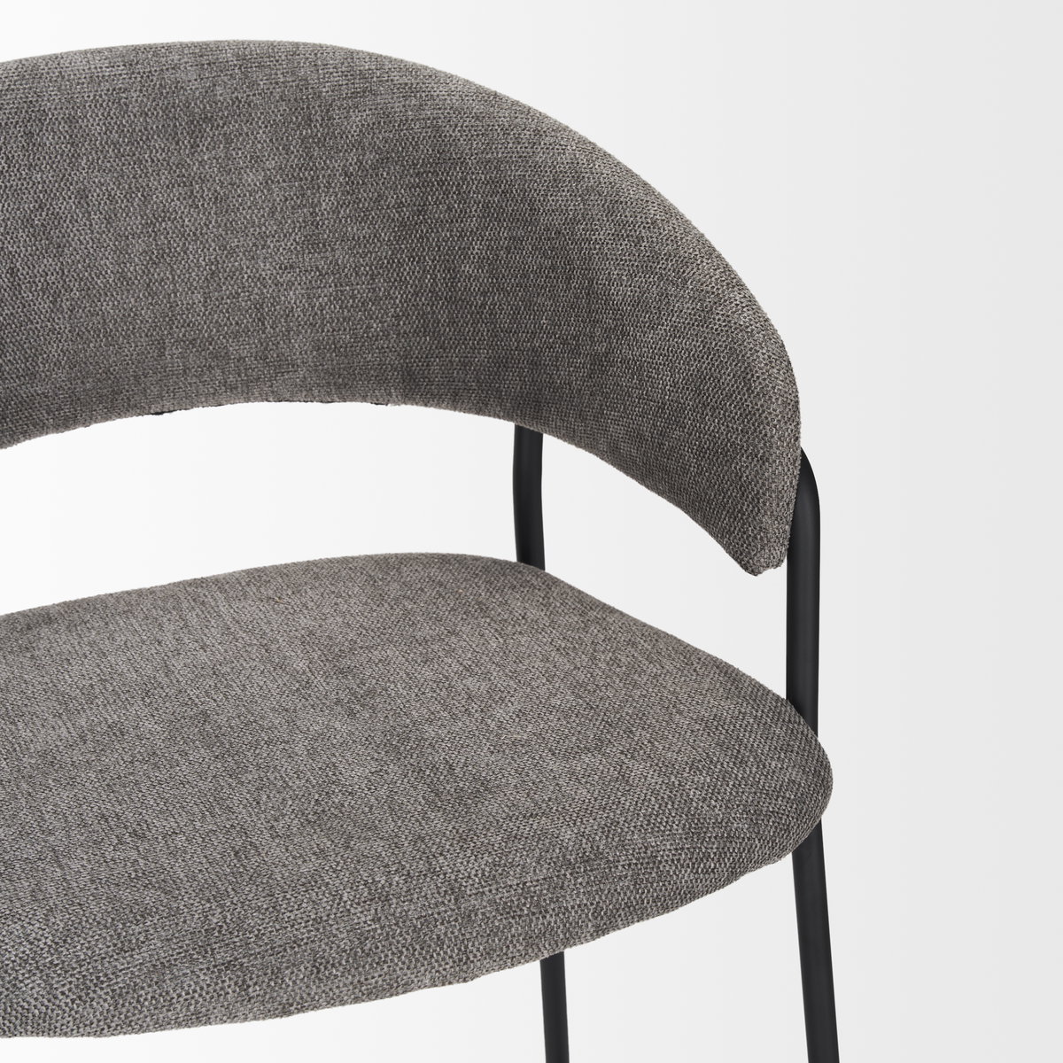 Carolyn Counter Stool with Gray Fabric & Matte Black Metal, Counter & Bar Stool by Mercana, 19.3" length x 20.4" width x 35.75" height View 10