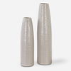 Sara Textured Ceramic Vases Set/2, Decorative by Uttermost, 5.5" width x 22.5" height x 5.5" depth thumbnail 1